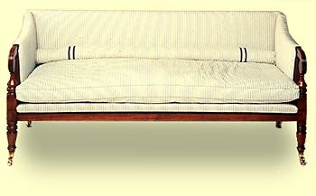 Regency Style Scroll Arm Sofa