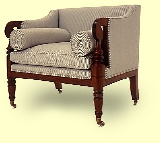 Regency Style Scroll Arm Chair